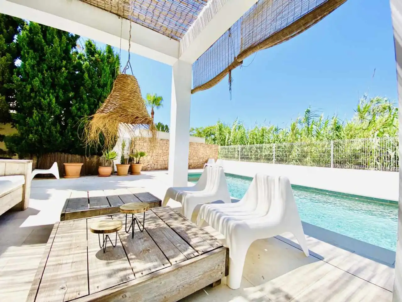 Terraza de Casa o chalet de alquiler en Santa Eulària des Riu con Aire acondicionado, Terraza y Piscina