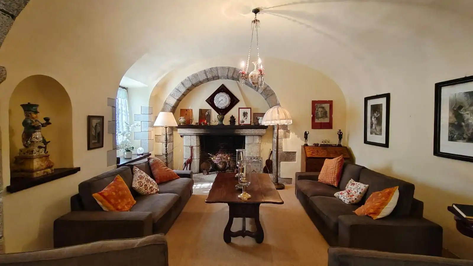 Wohnzimmer von Country house zur Miete in Llagostera mit Heizung, Privatgarten und Terrasse
