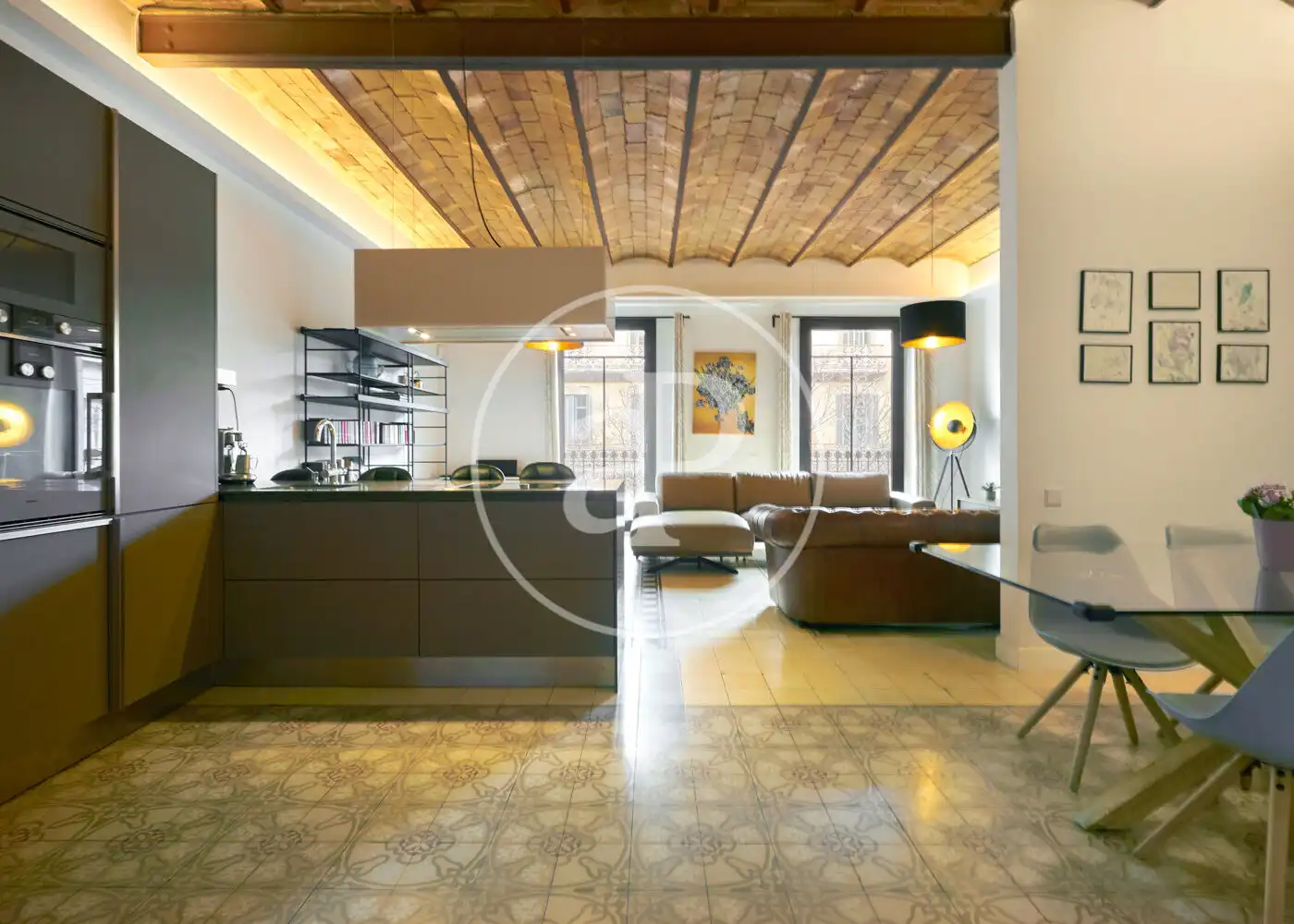 Sala de estar de Piso en venta en Barcelona con Aire acondicionado, Calefacción y Amueblado