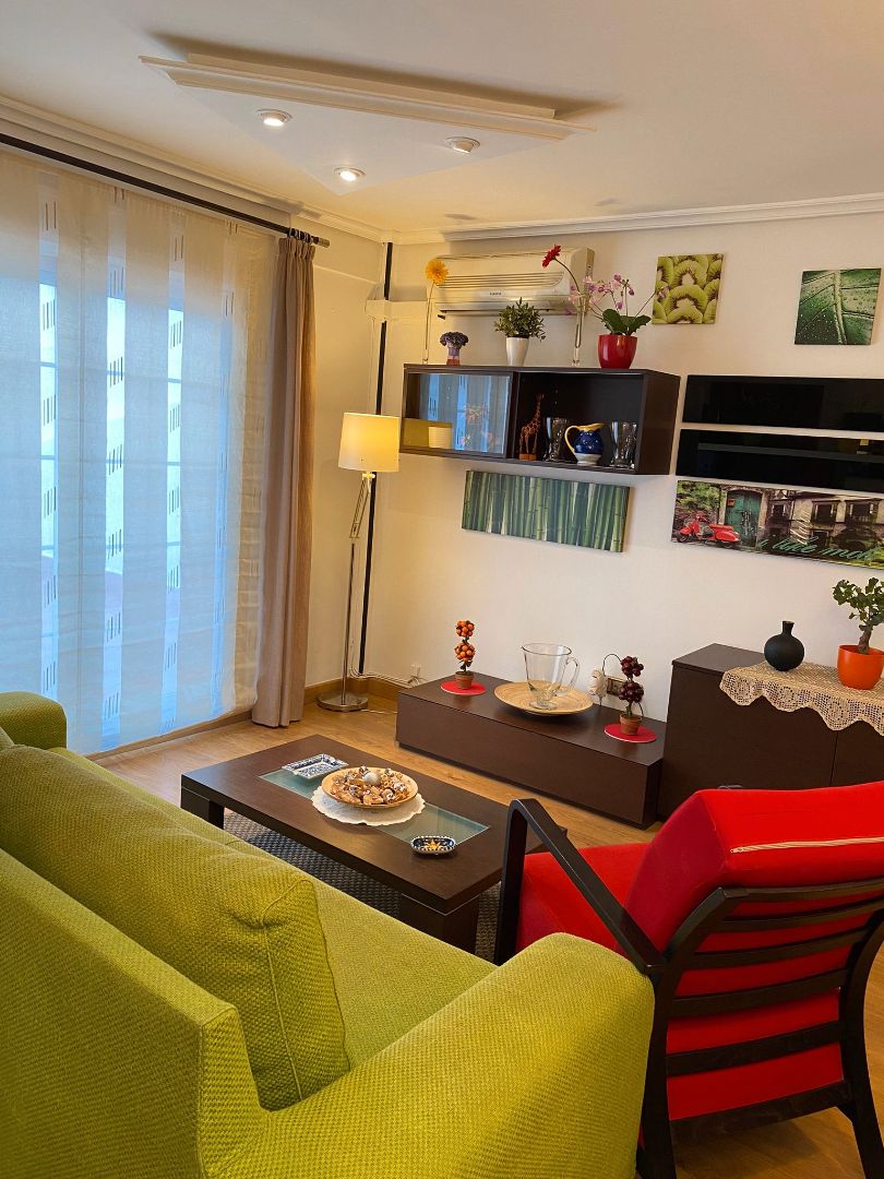 Living room of Flat to rent in  Zaragoza Capital  with Heating, Parquet flooring and Furnished