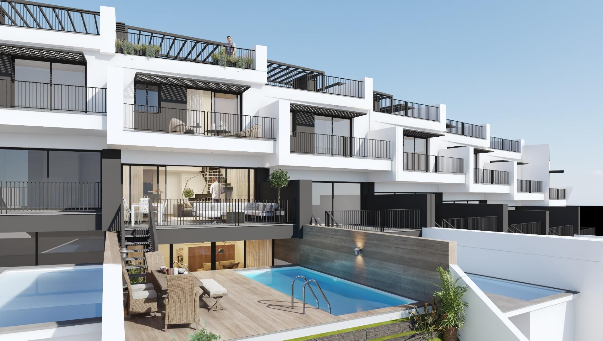 Exterior view of Single-family semi-detached for sale in Nerja  with Air Conditioner, Heating and Private garden