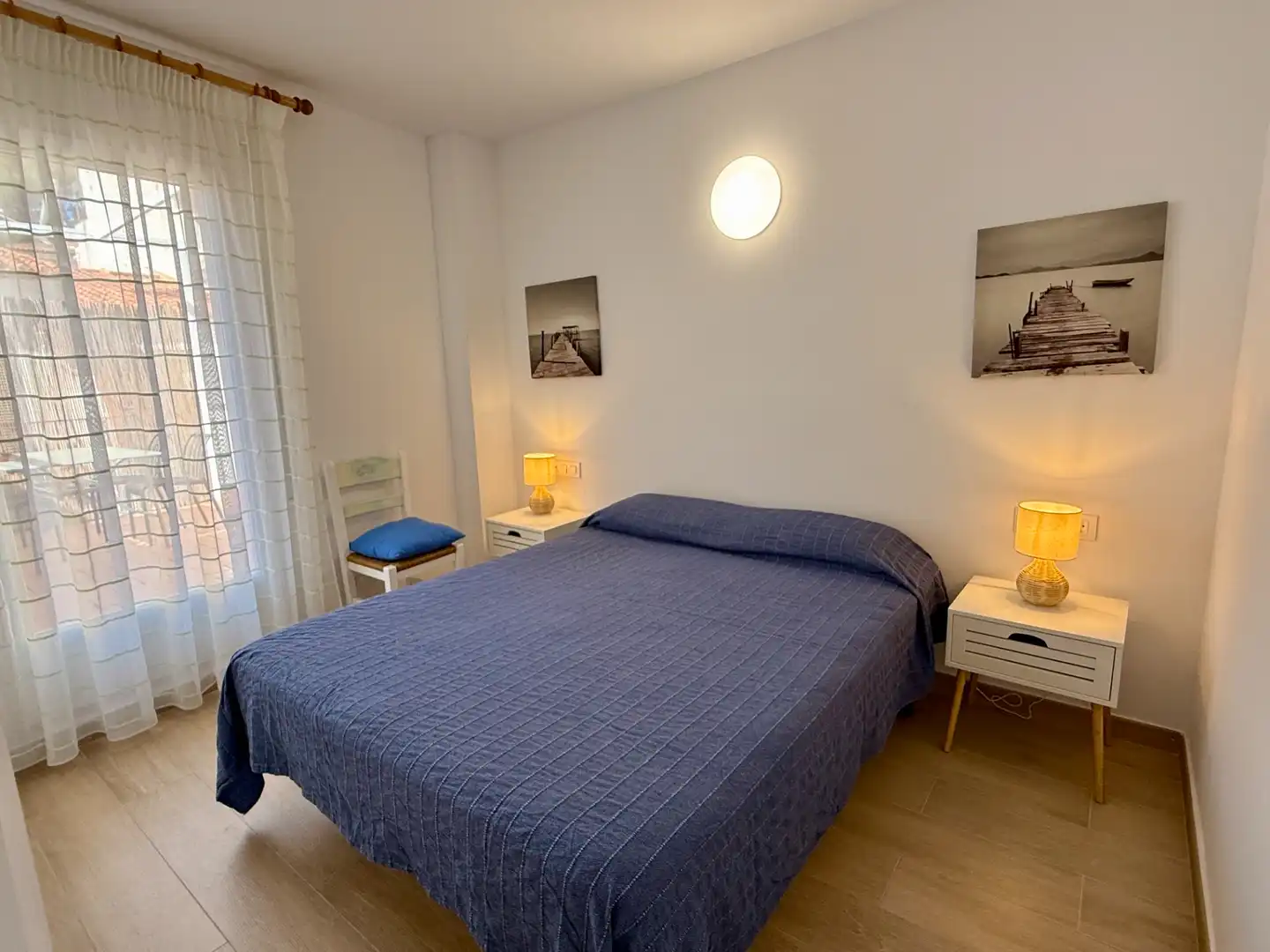 Schlafzimmer von Wohnung zur Miete in Palafrugell mit Klimaanlage, Parkett und Terrasse