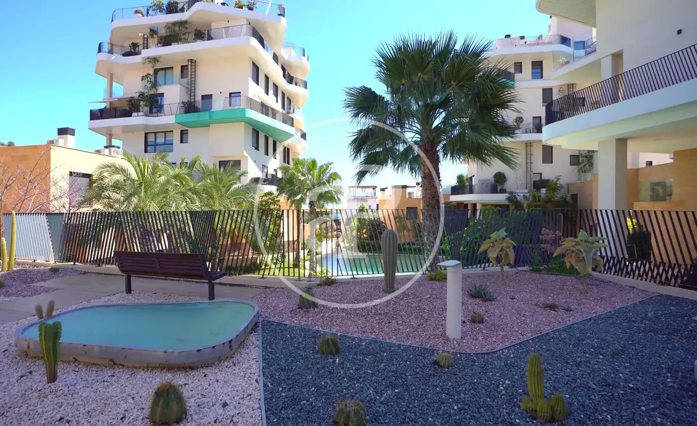 Außenansicht von Einfamilien-Reihenhaus zum Verkauf in Villajoyosa / La Vila Joiosa mit Klimaanlage, Heizung und Privatgarten