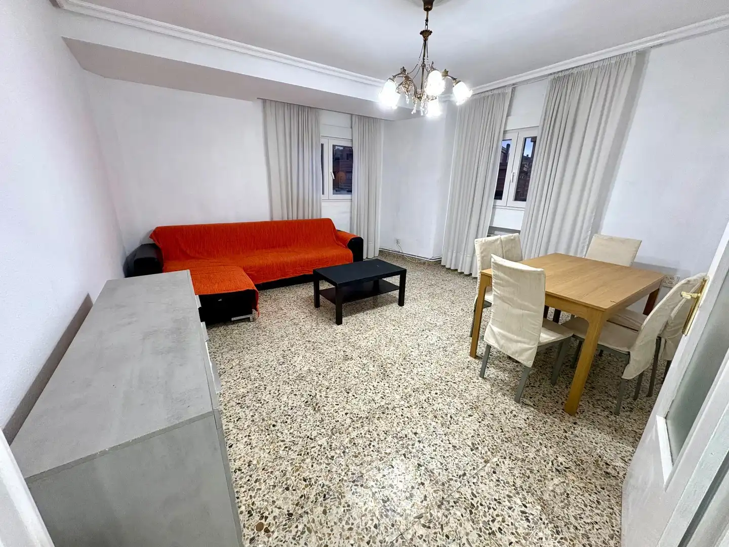 Living room of Flat for sale in Tudela  with Heating, Terrace and Furnished