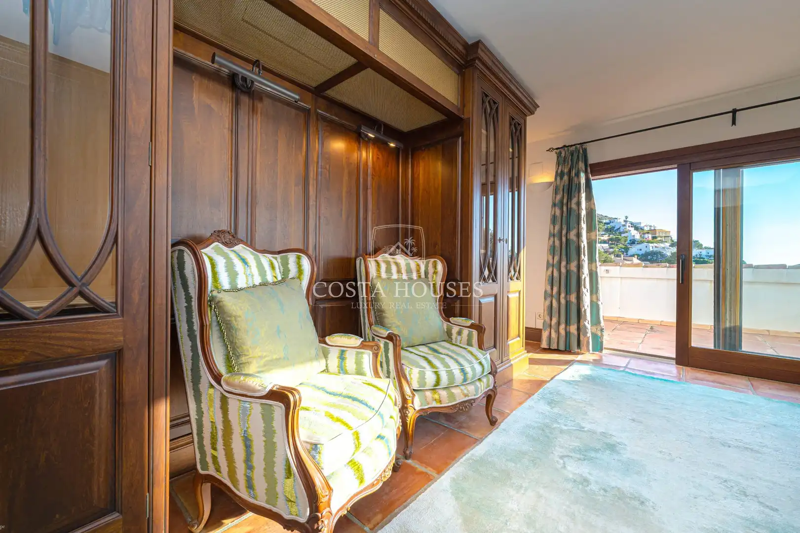 Sala d'estar de Casa o xalet en venda en Moraira amb Aire condicionat, Calefacció i Jardí privat