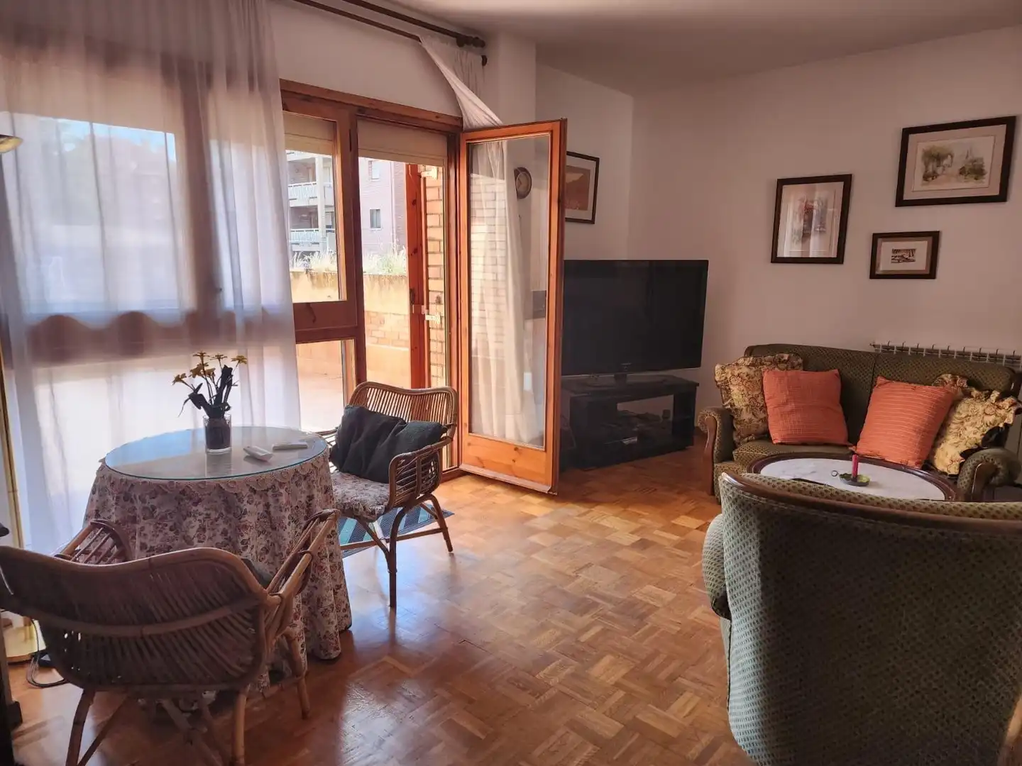 Sala de estar de Piso de alquiler en Jaca con Calefacción, Jardín privado y Parquet