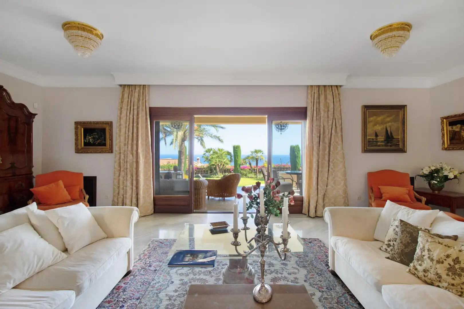 Living room of Houses for rent in Marbella  with Private garden, Terrace and Swimming Pool