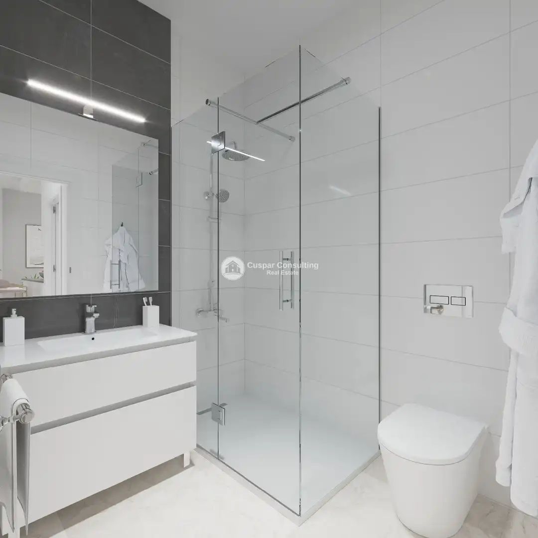 Badezimmer von Wohnungen zum Verkauf in Mazarrón mit Klimaanlage, Heizung und Terrasse