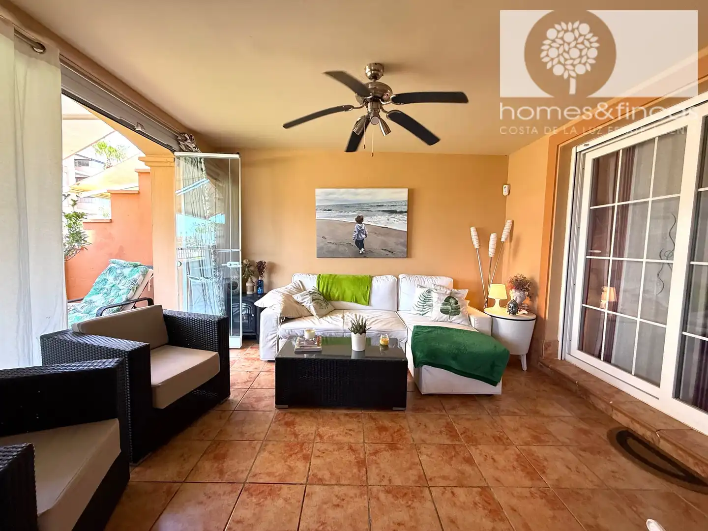 Living room of Flat for sale in Ayamonte  with Air Conditioner, Terrace and Furnished
