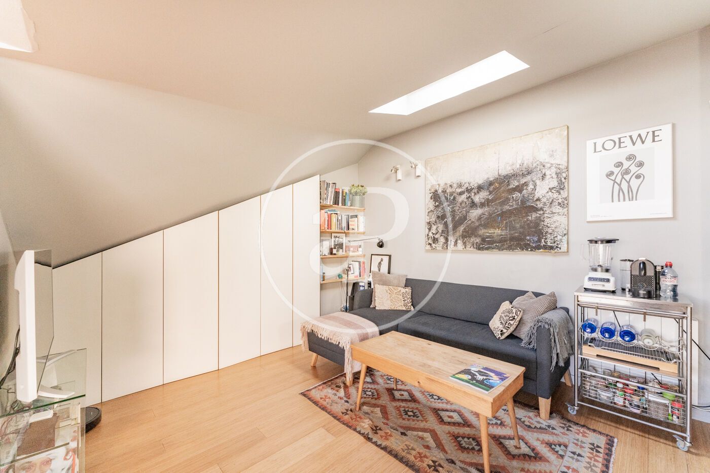 Sala d'estar de Àtic de lloguer en  Madrid Capital amb Aire condicionat, Calefacció i Terrassa