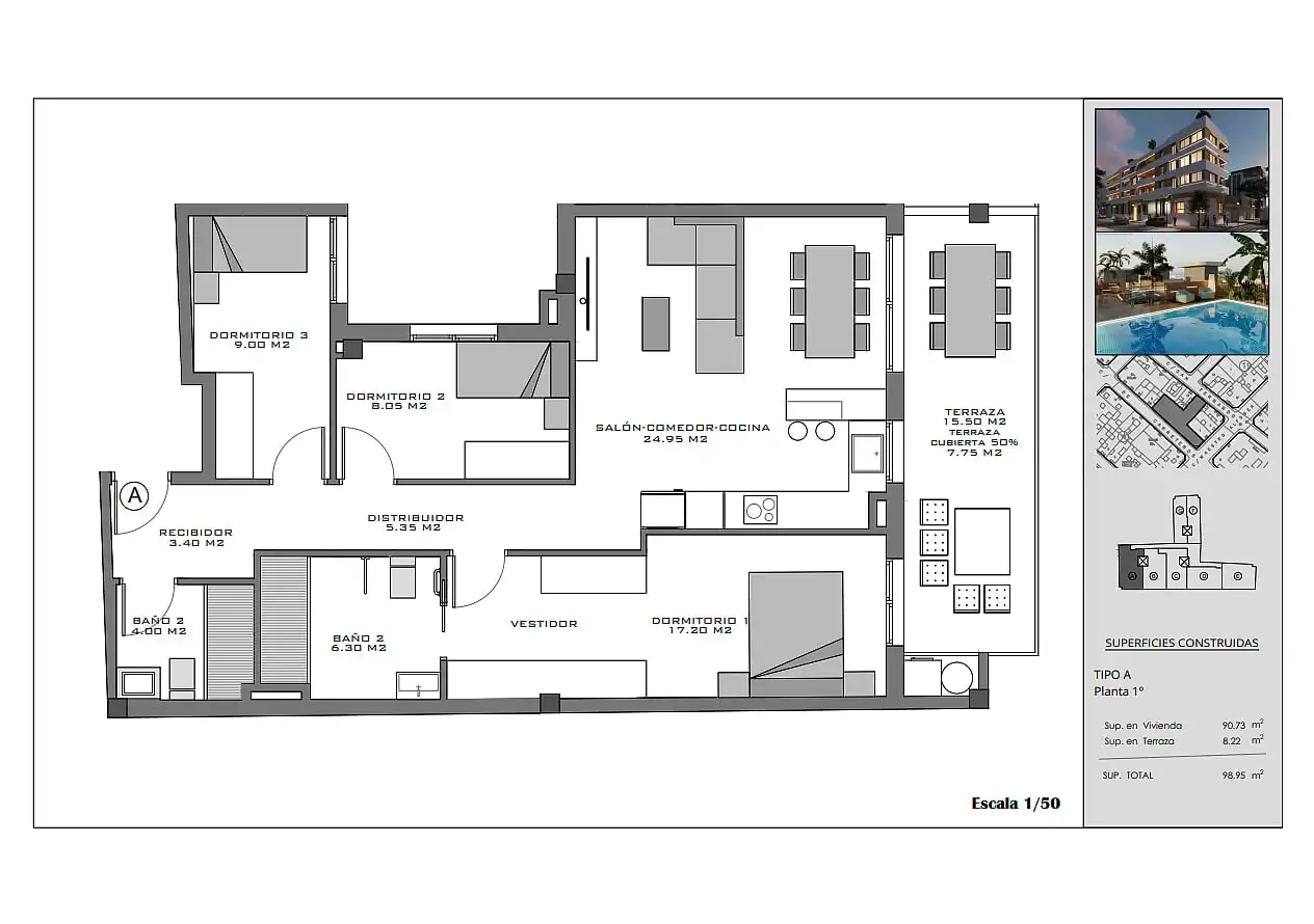 Apartament amb terrassa en venda a Santa Pola ciudad, imagen 7