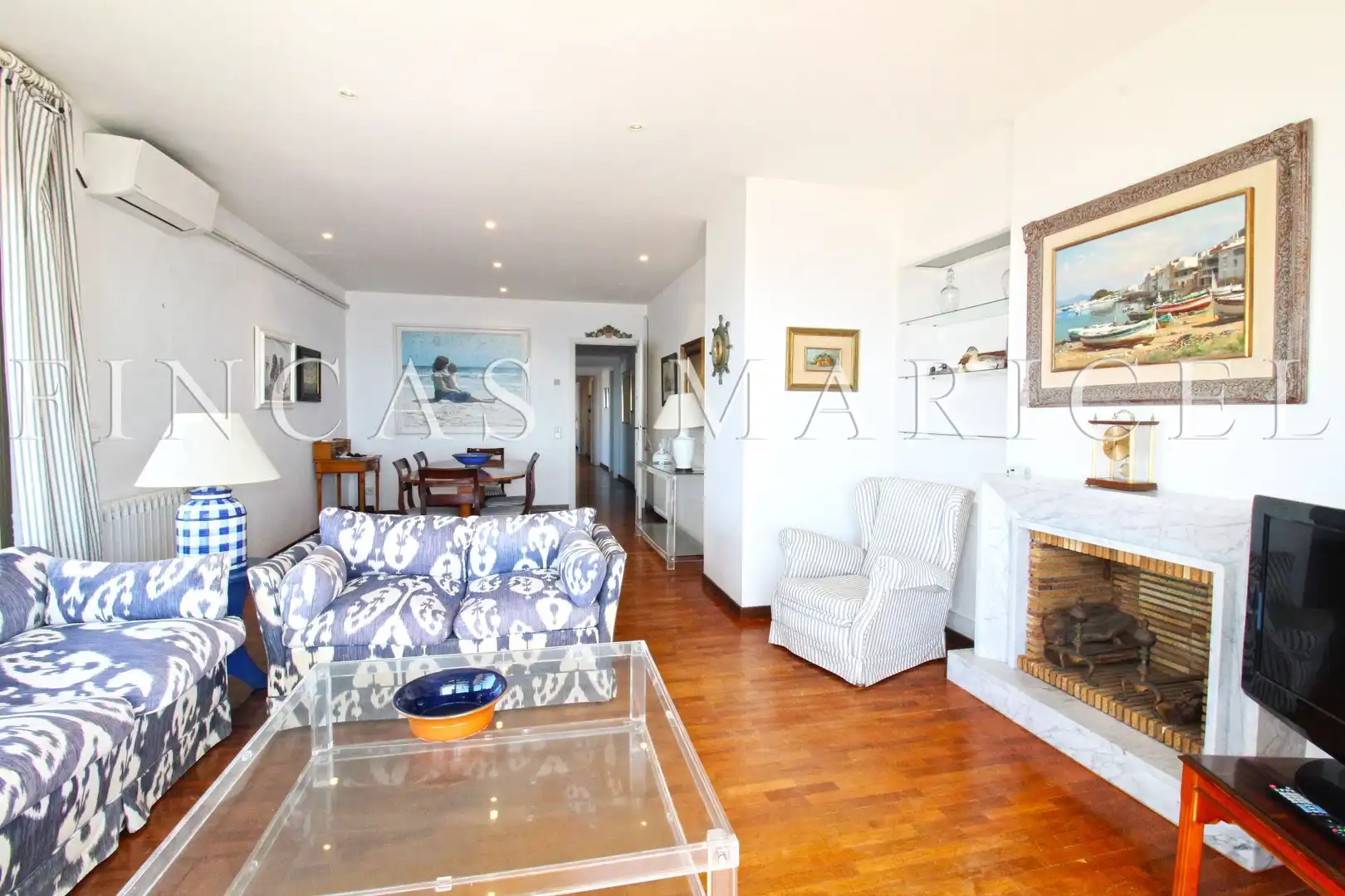 Sala de estar de Ático de alquiler en Sitges con Aire acondicionado, Calefacción y Terraza