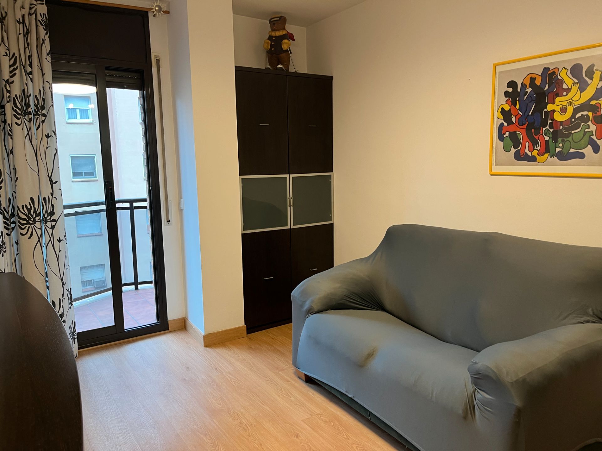 Living room of Flat for sale in  Lleida Capital  with Heating, Parquet flooring and Furnished