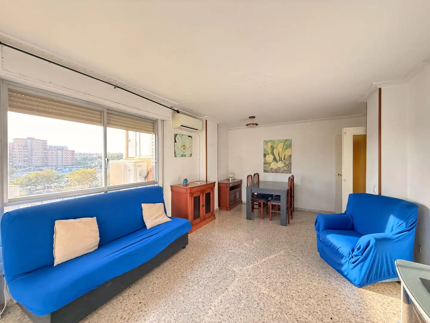 Sala d'estar de Pis en venda en Alicante / Alacant amb Aire condicionat, Calefacció i Jardí privat