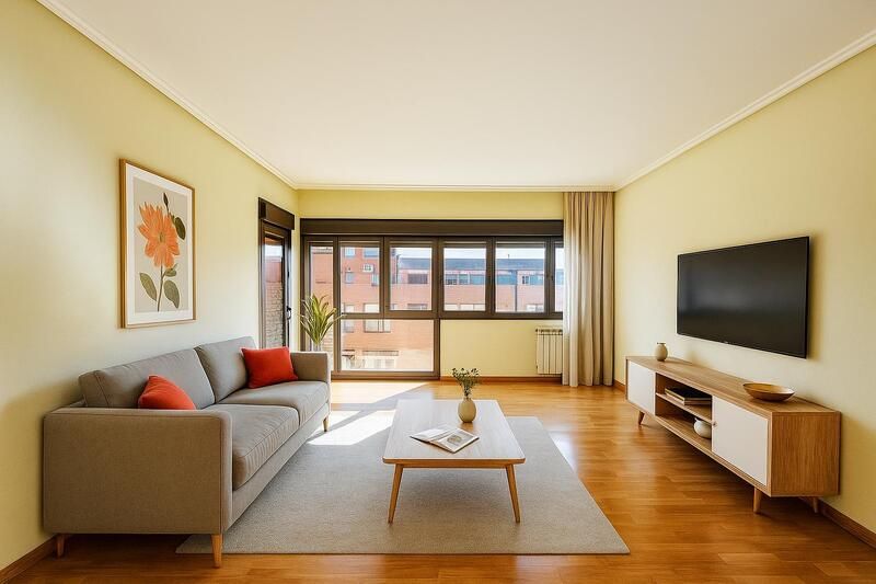 Living room of Flat for sale in  Madrid Capital  with Air Conditioner, Heating and Private garden