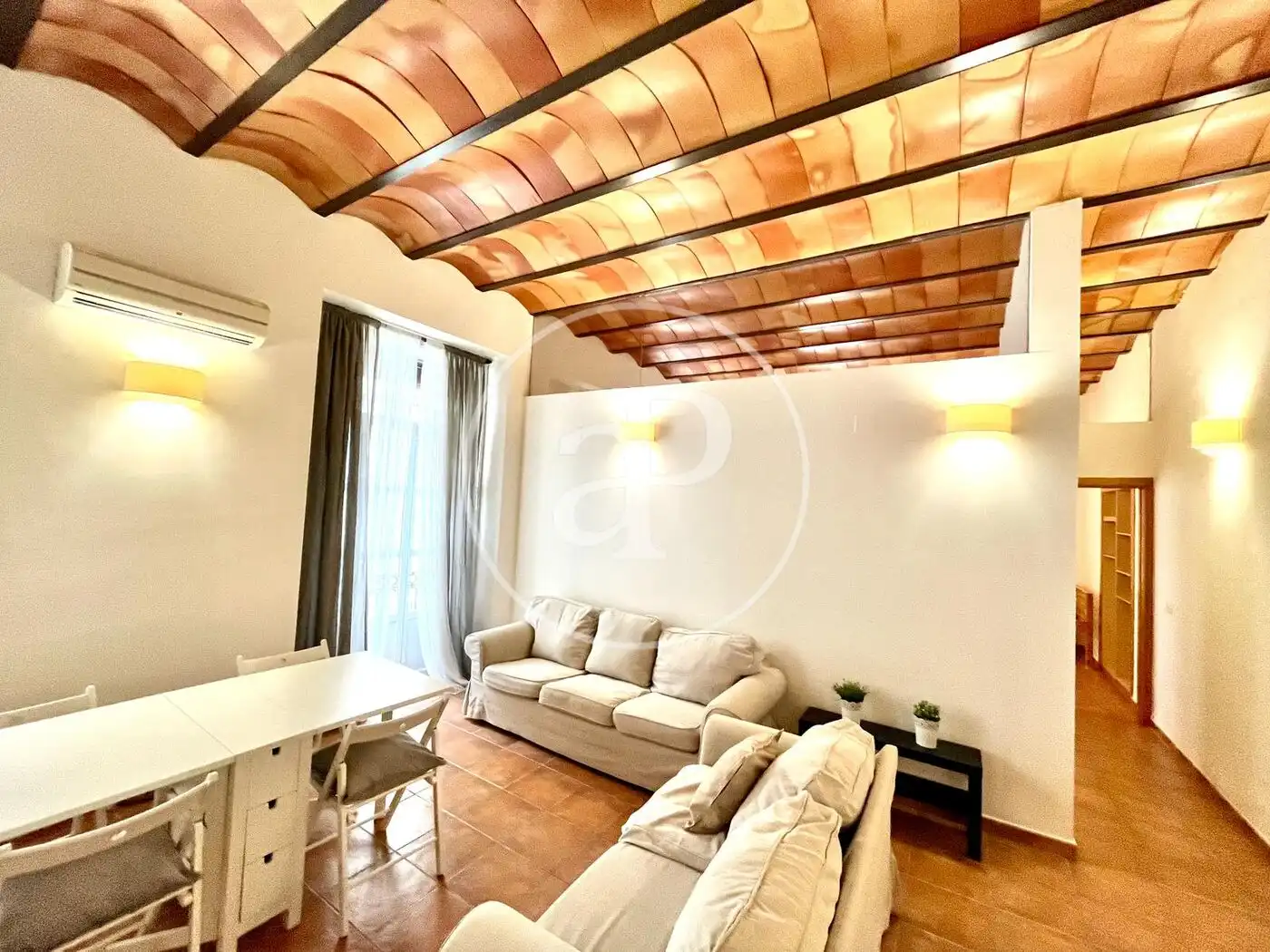 Living room of Flat for rent in Valencia  with Air Conditioner, Heating and Furnished