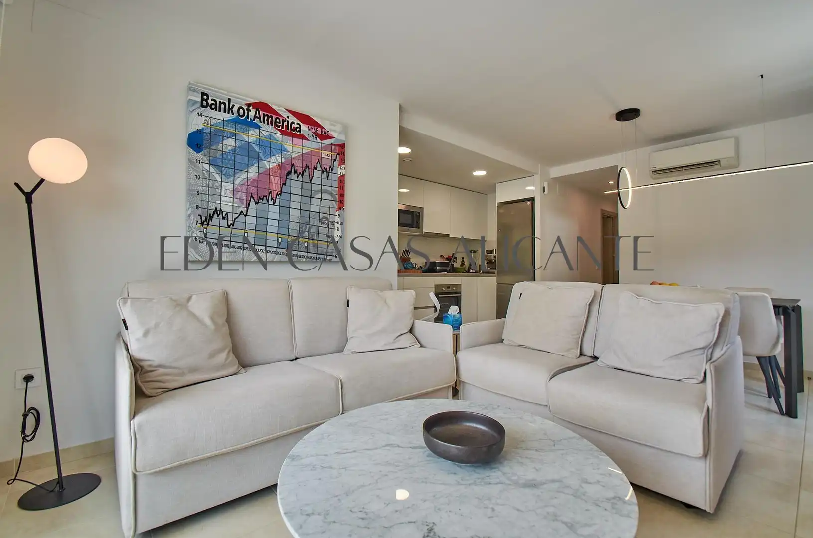 Sala de estar de Casa adosada en venta en Busot con Aire acondicionado, Calefacción y Jardín privado