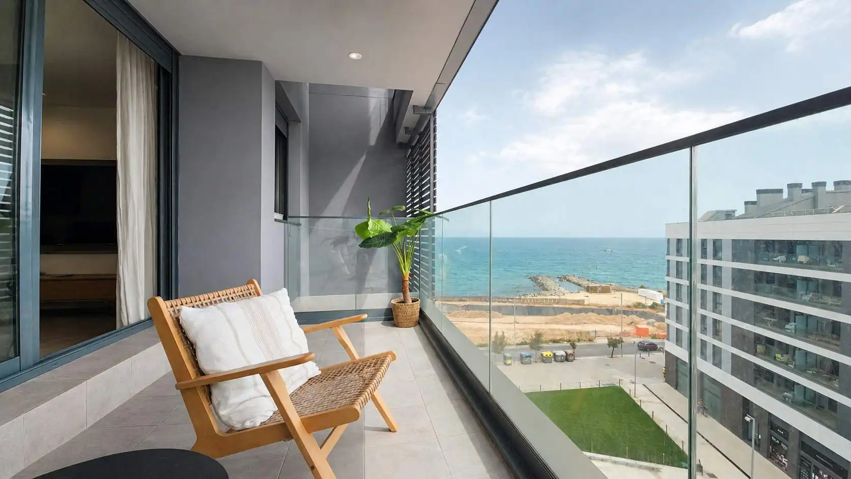 Terraza de Piso de alquiler en Badalona con Aire acondicionado, Terraza y Amueblado