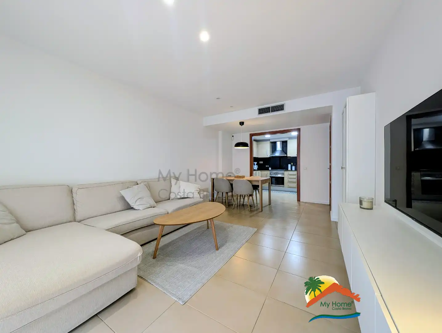 Wohnzimmer von Wohnung zum Verkauf in Lloret de Mar mit Klimaanlage, Heizung und Möbliert