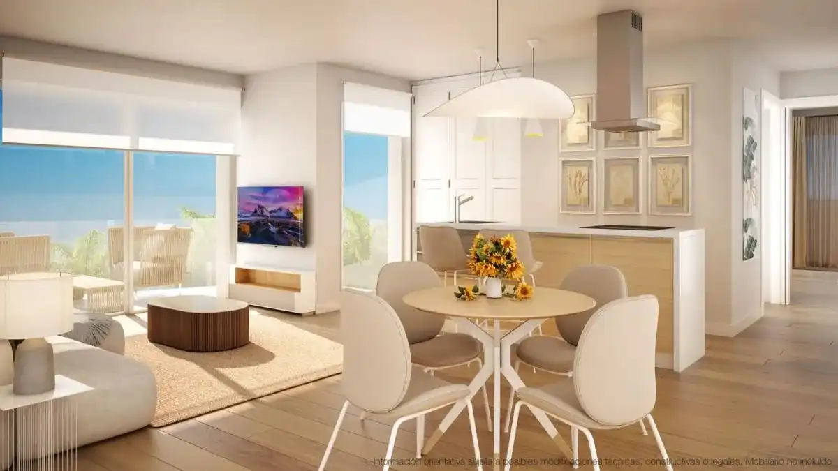 Sala de estar de Apartamento en venta en Jávea / Xàbia con Aire acondicionado, Jardín privado y Piscina