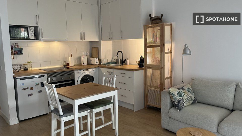 Kitchen of Flat to rent in  Madrid Capital  with Air Conditioner, Heating and Furnished