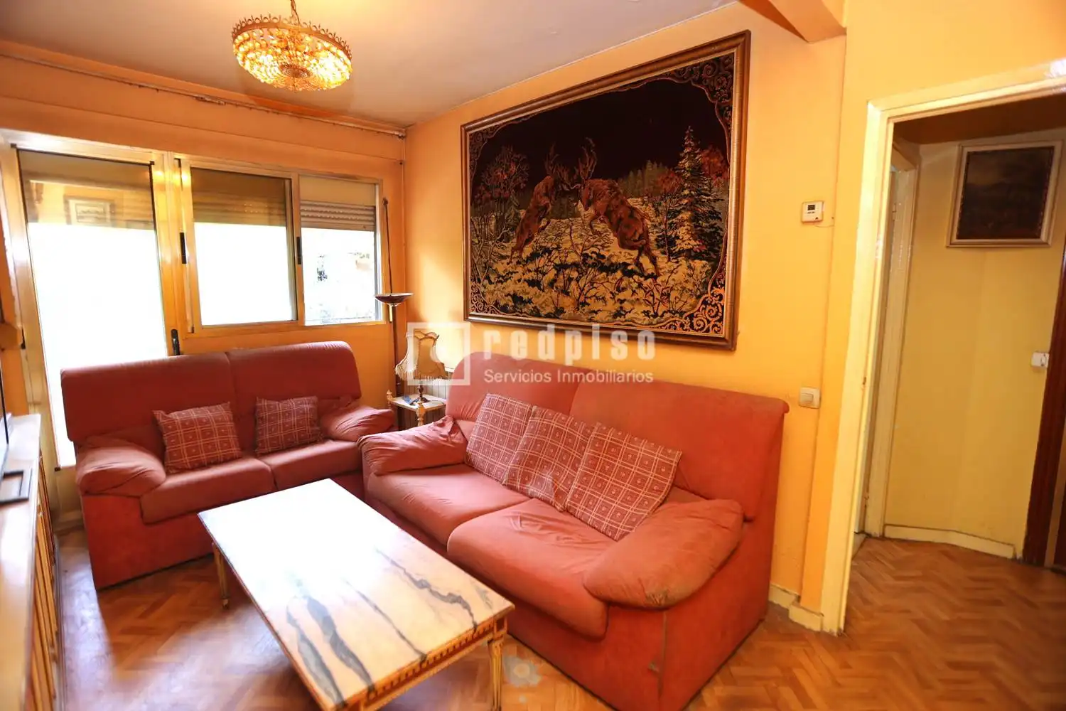 Living room of Flat for sale in Madrid  with Heating, Parquet flooring and Terrace