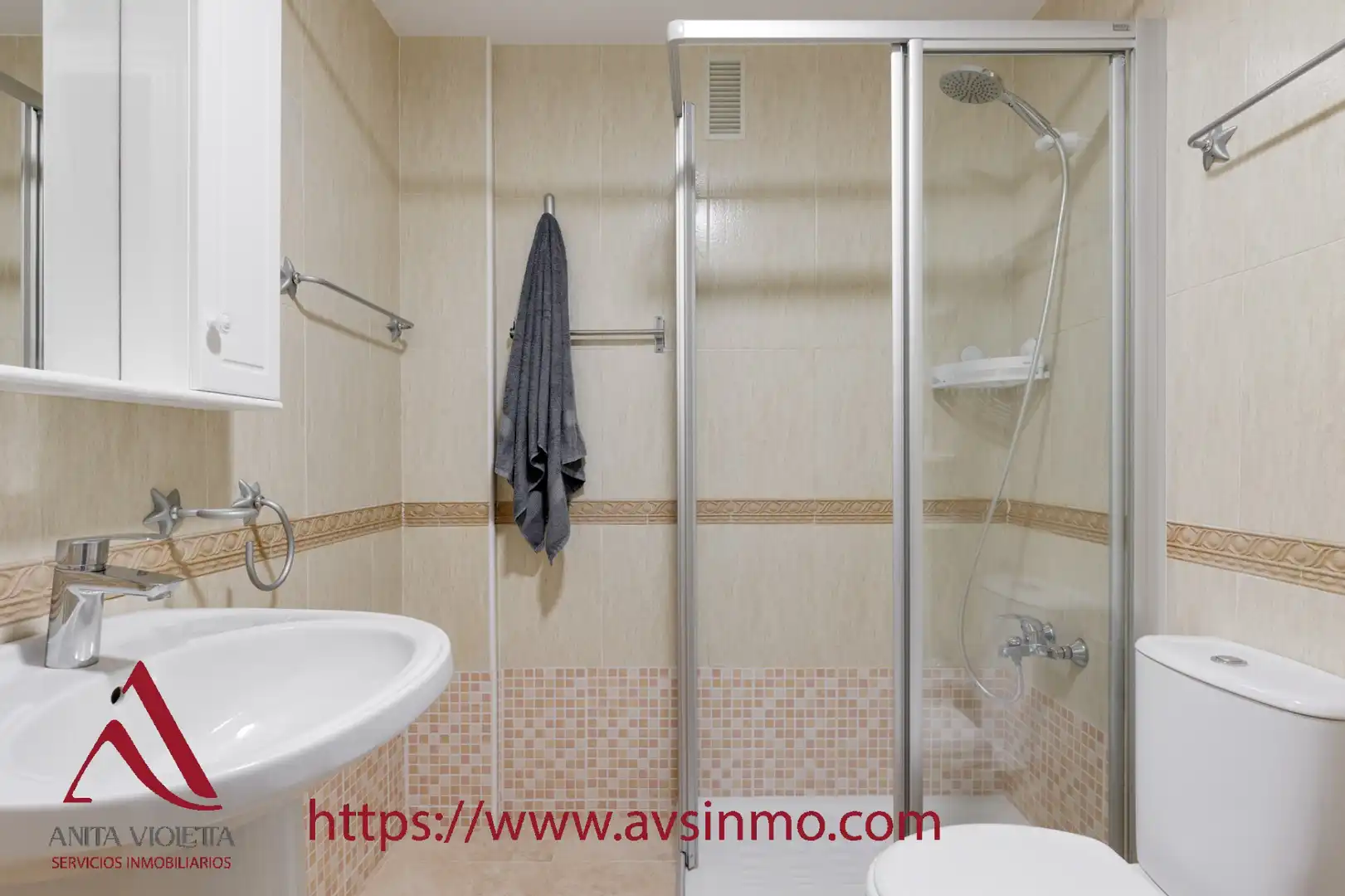 Bany de Apartament de lloguer en Torrevieja amb Aire condicionat, Moblat i Forn
