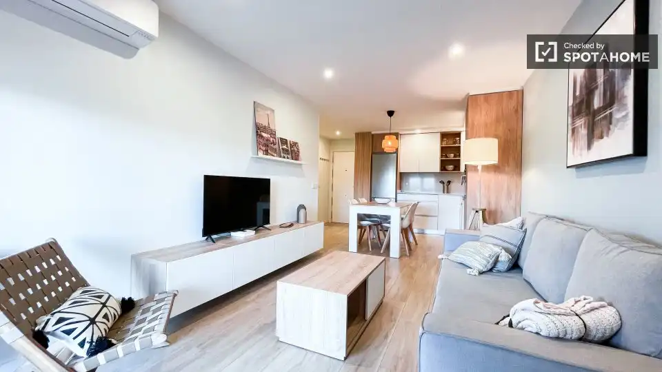 Living room of Flat for rent in Madrid  with Air Conditioner, Heating and Furnished