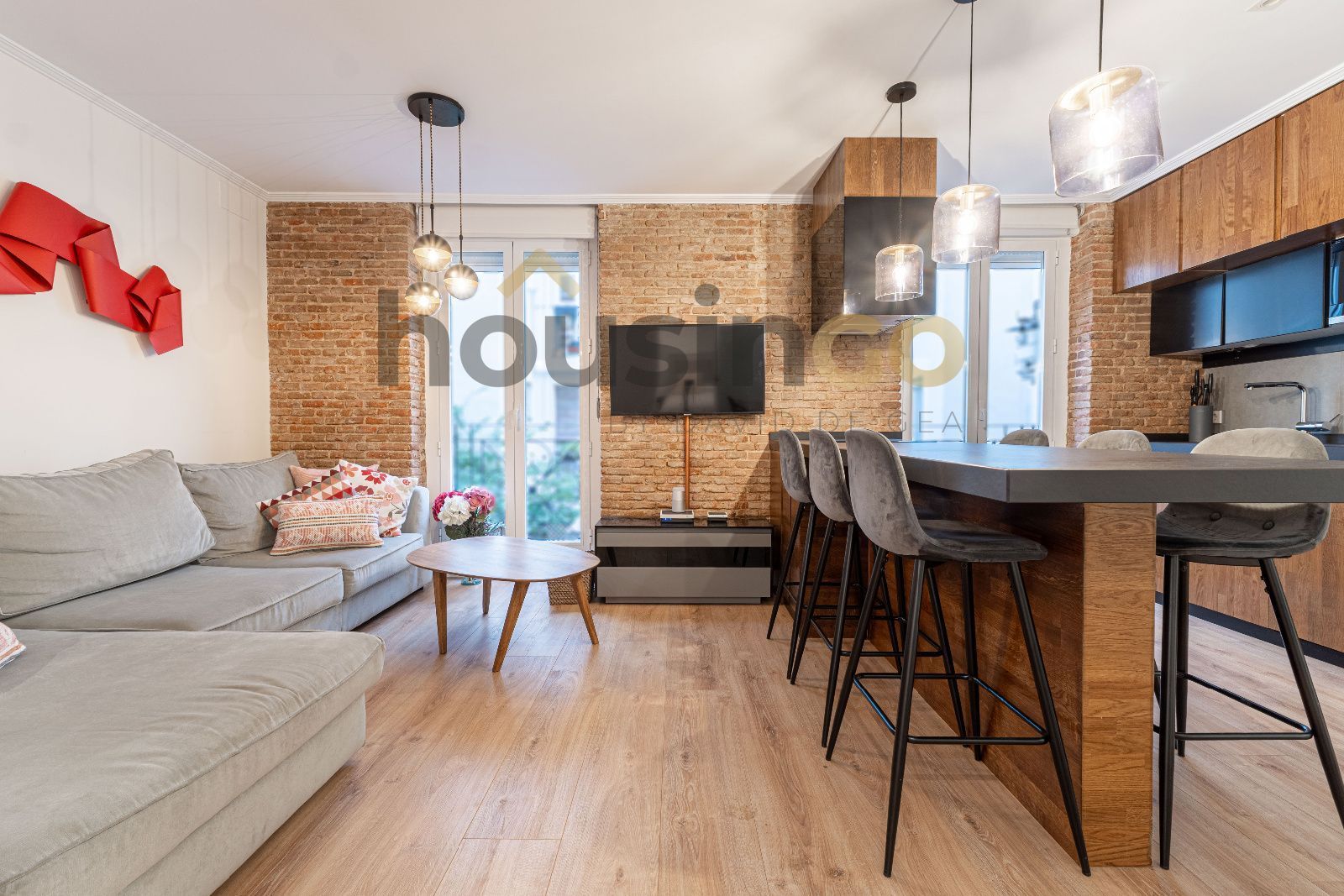 Sala d'estar de Pis de lloguer en  Madrid Capital amb Aire condicionat, Calefacció i Terrassa