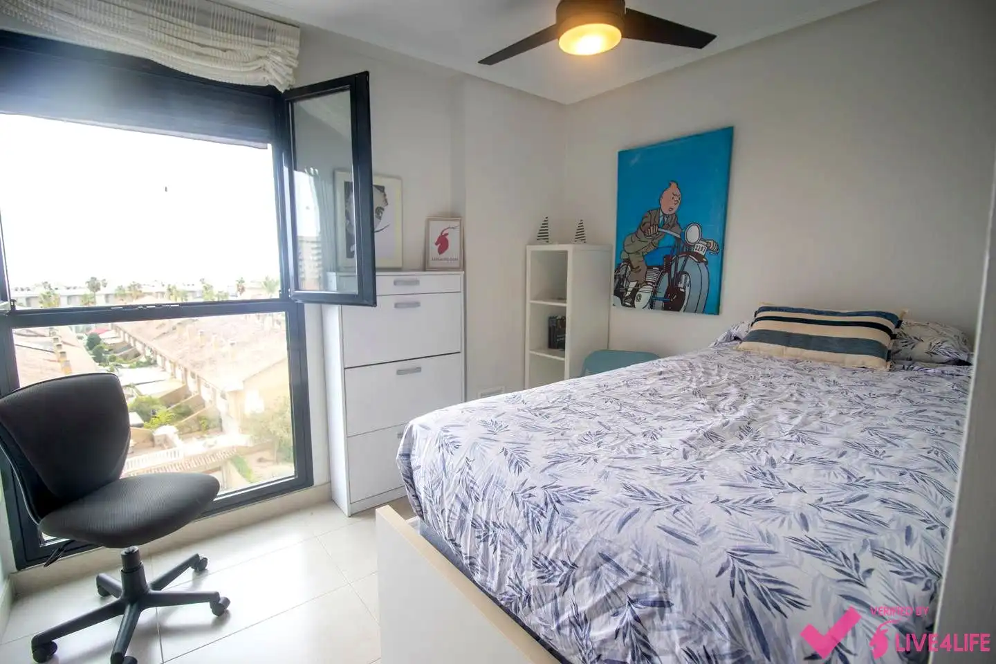 Schlafzimmer von Wohnung zur Miete in Alboraya mit Klimaanlage, Terrasse und Möbliert