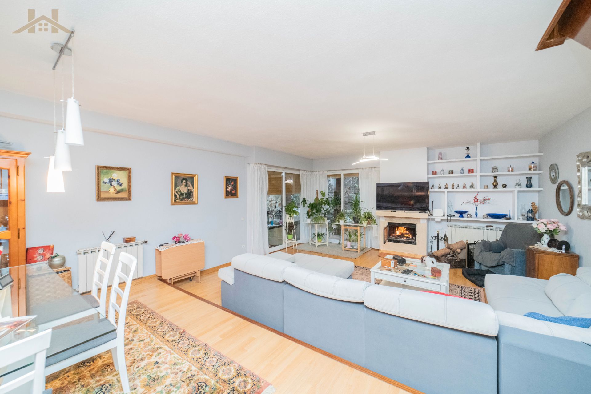 Living room of Single-family semi-detached for sale in Collado Mediano  with Heating, Terrace and Community pool