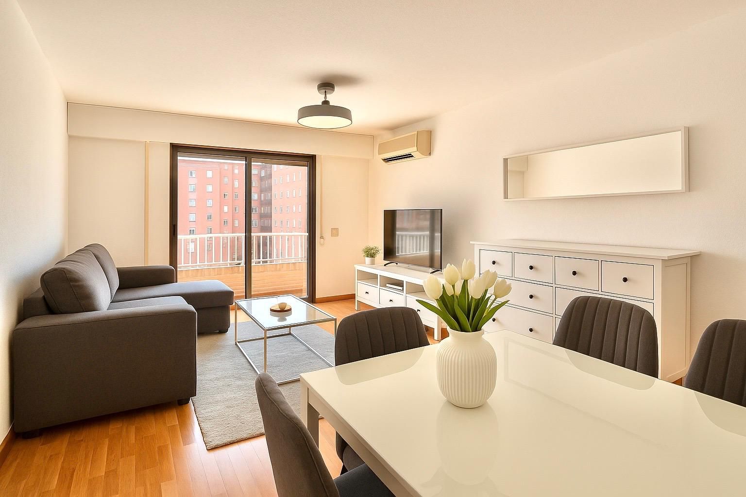 Sala d'estar de Apartament de lloguer en  Valencia Capital amb Calefacció i Moblat