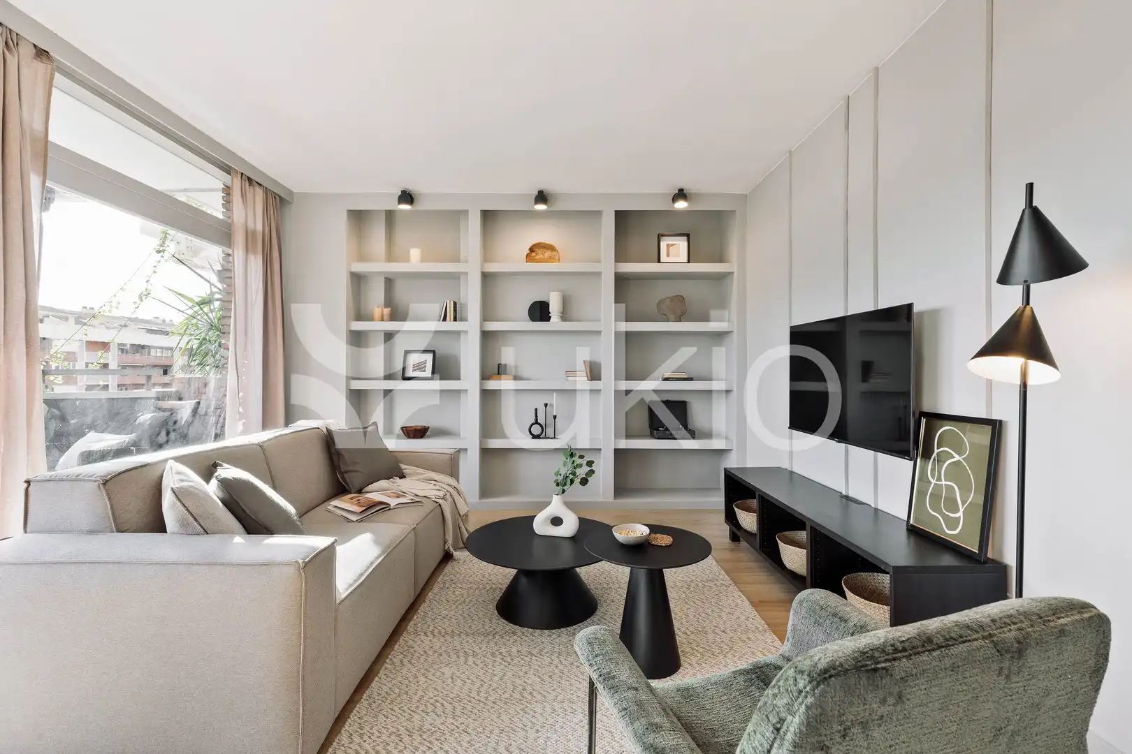 Living room of Apartments for rent in Barcelona  with Air Conditioner, Heating and Terrace