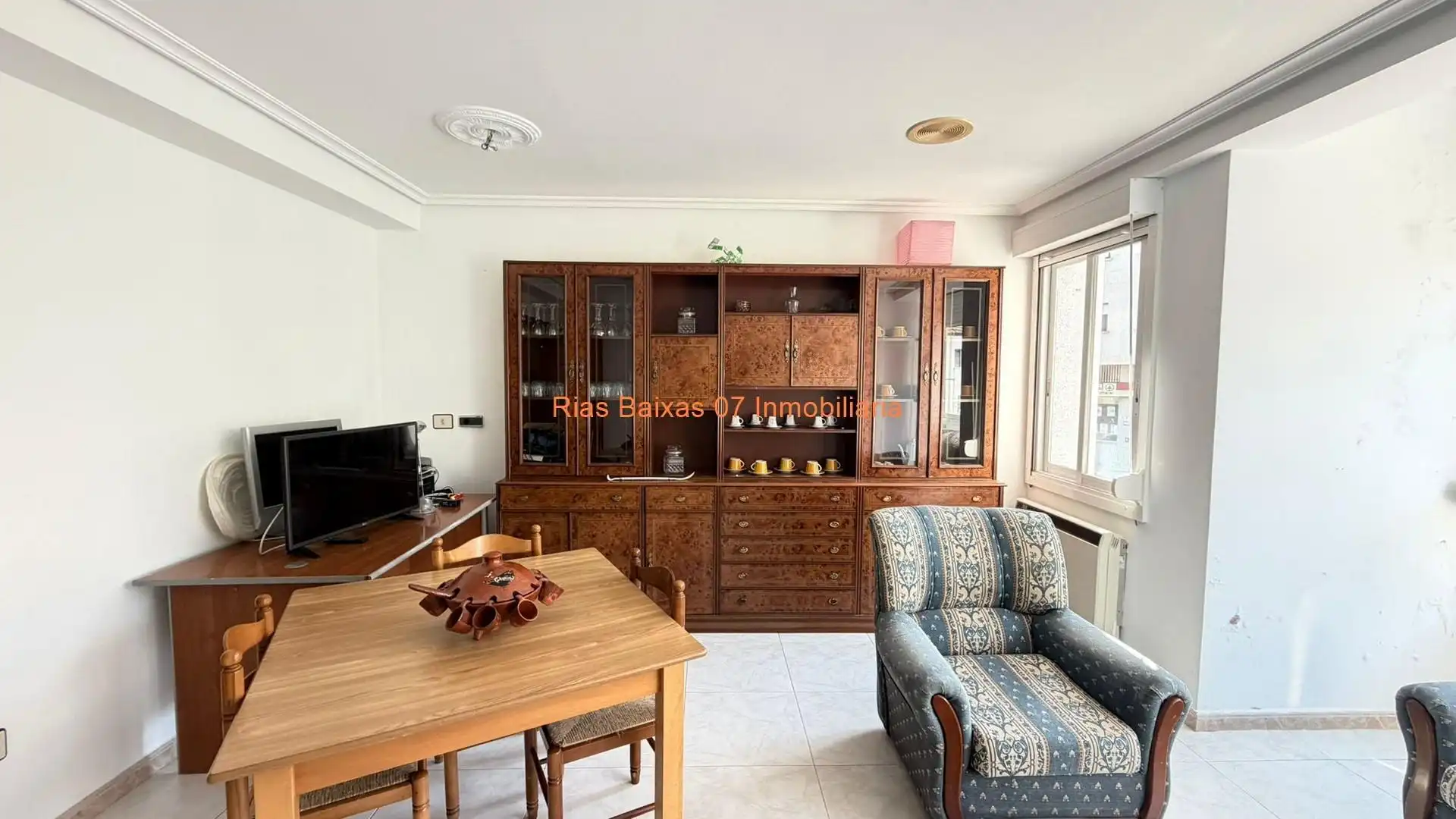 Living room of Flat for sale in Cortegada  with Heating, Terrace and Furnished