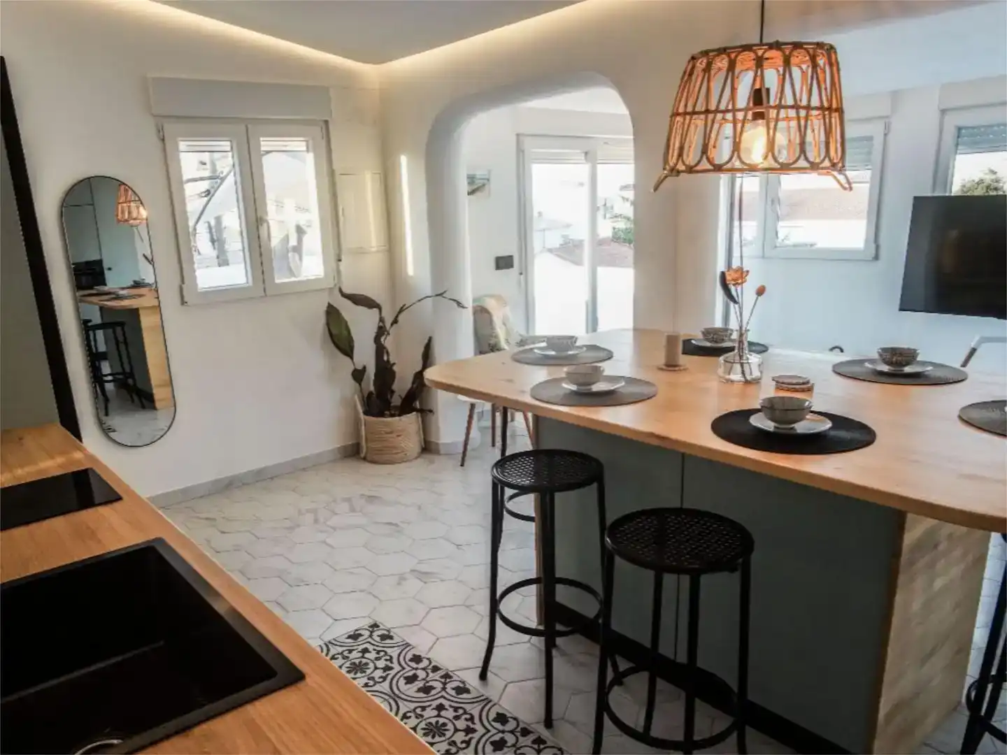 Cocina de Casa o chalet de alquiler en Oliva con Aire acondicionado, Piscina y Amueblado