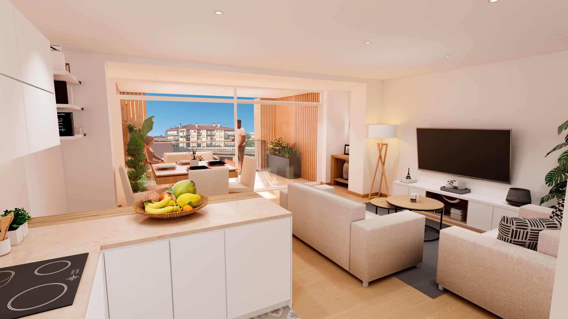 Sala d'estar de Pis en venda en Girona Capital amb Aire condicionat, Calefacció i Terrassa