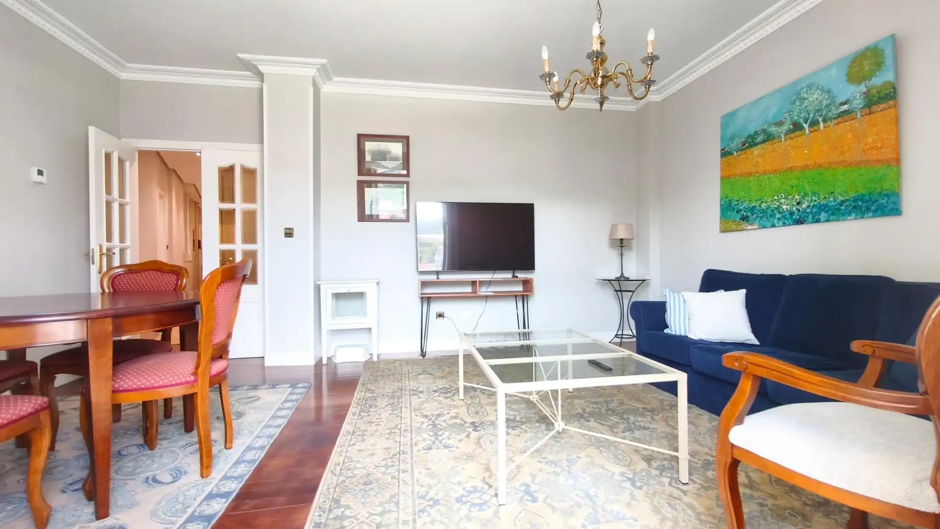 Wohnzimmer von Wohnung zur Miete in Bilbao  mit Heizung, Terrasse und Möbliert