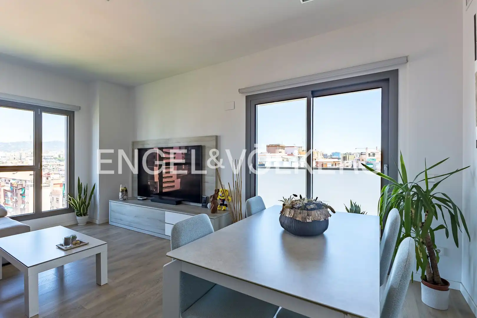 Living room of Flat for sale in L'Hospitalet de Llobregat  with Air Conditioner, Heating and Parquet flooring