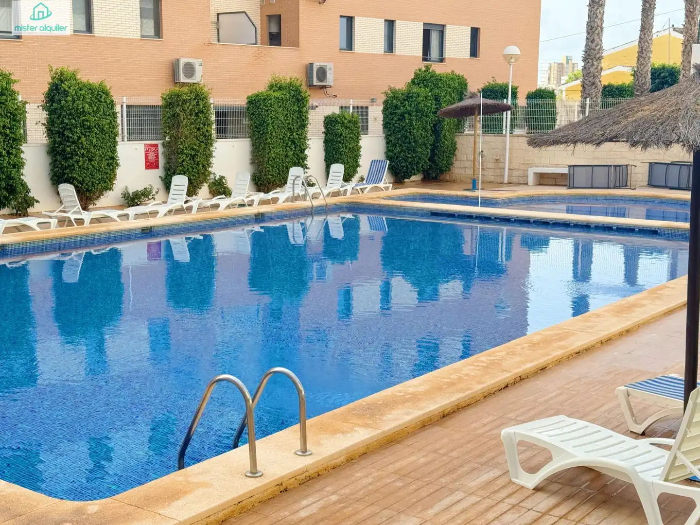 Piscina de Apartamento de alquiler en El Campello con Aire acondicionado, Jardín privado y Terraza