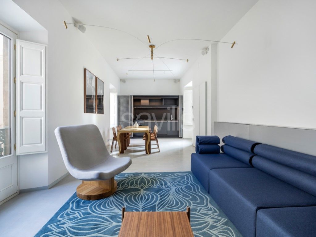 Sala de estar de Apartamento de alquiler en  Barcelona Capital con Piscina y Amueblado