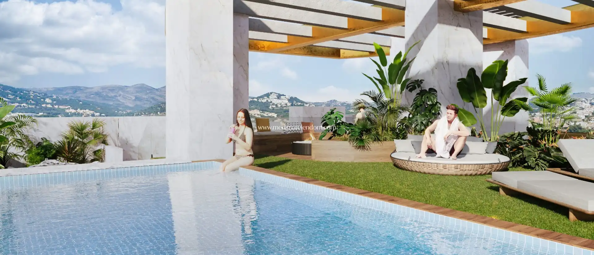 Schwimmbecken von Wohnung zum Verkauf in Calpe / Calp mit Terrasse