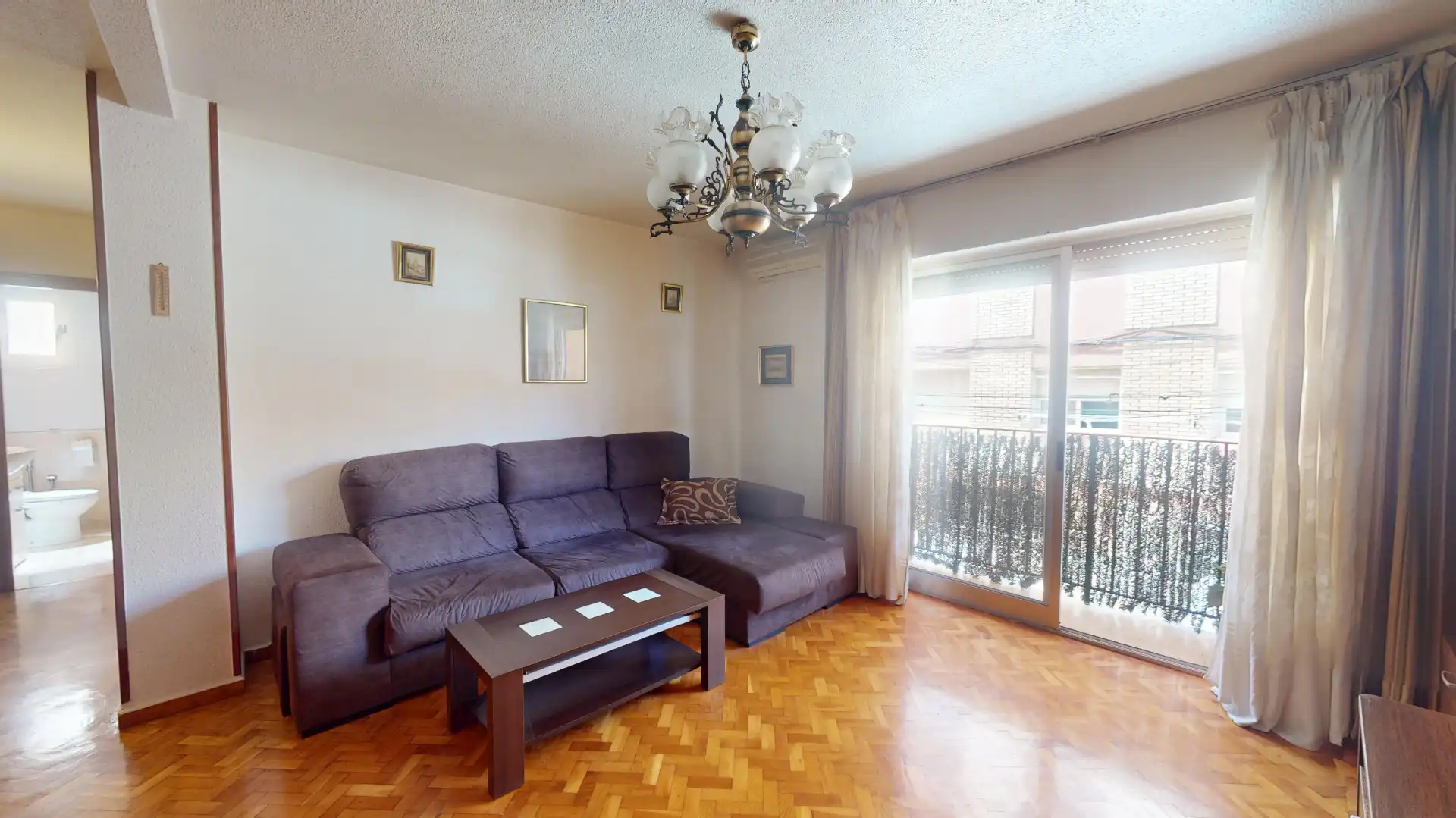Living room of Flat for sale in Villajoyosa / La Vila Joiosa  with Air Conditioner, Furnished and Balcony