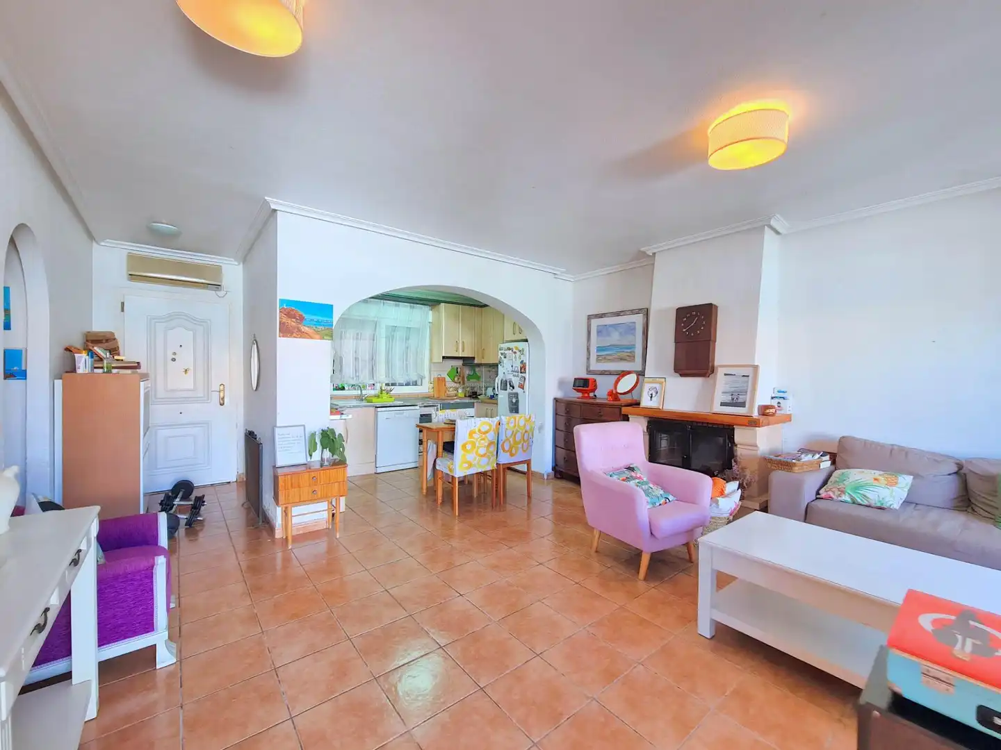 Sala de estar de Casa adosada en venta en Cartagena con Terraza, Amueblado y Piscina comunitaria