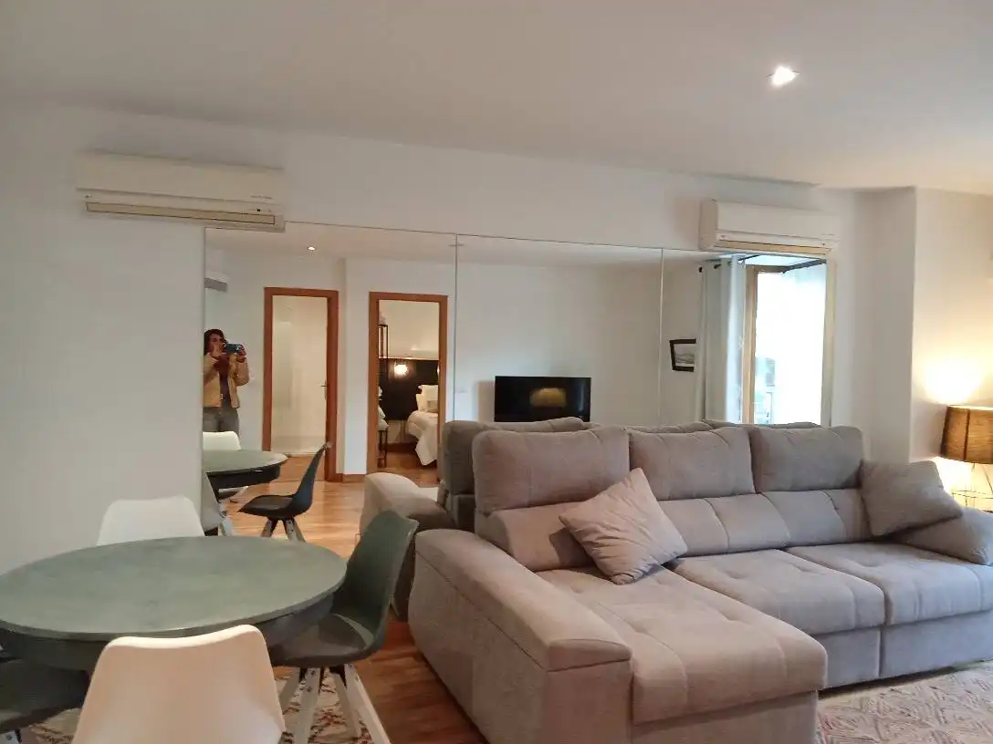 Sala de estar de Piso en venta en Torrelavega  con Calefacción, Parquet y Amueblado