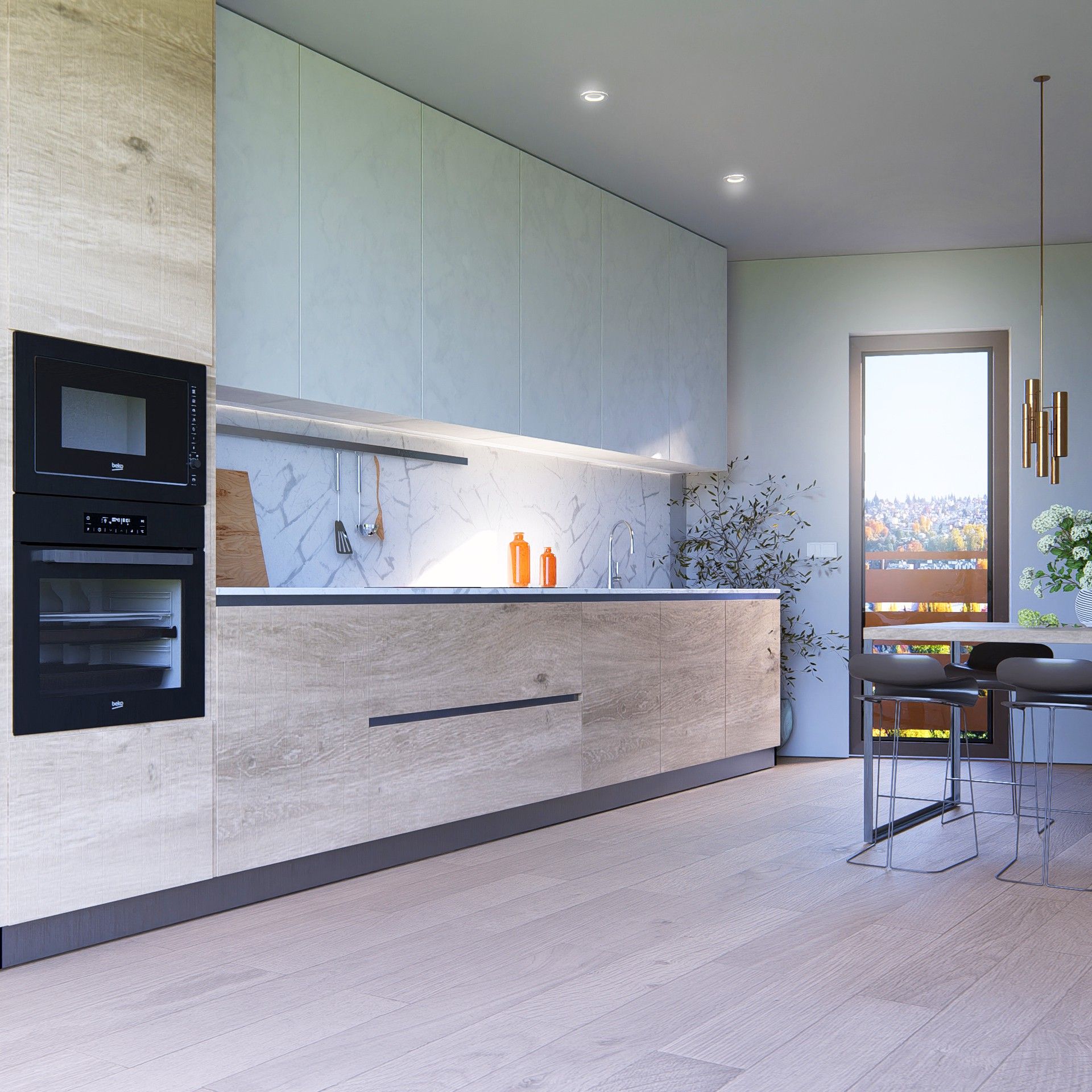 Küche von Wohnungen zum verkauf in Vilassar de Dalt mit Klimaanlage, Heizung und Parkett