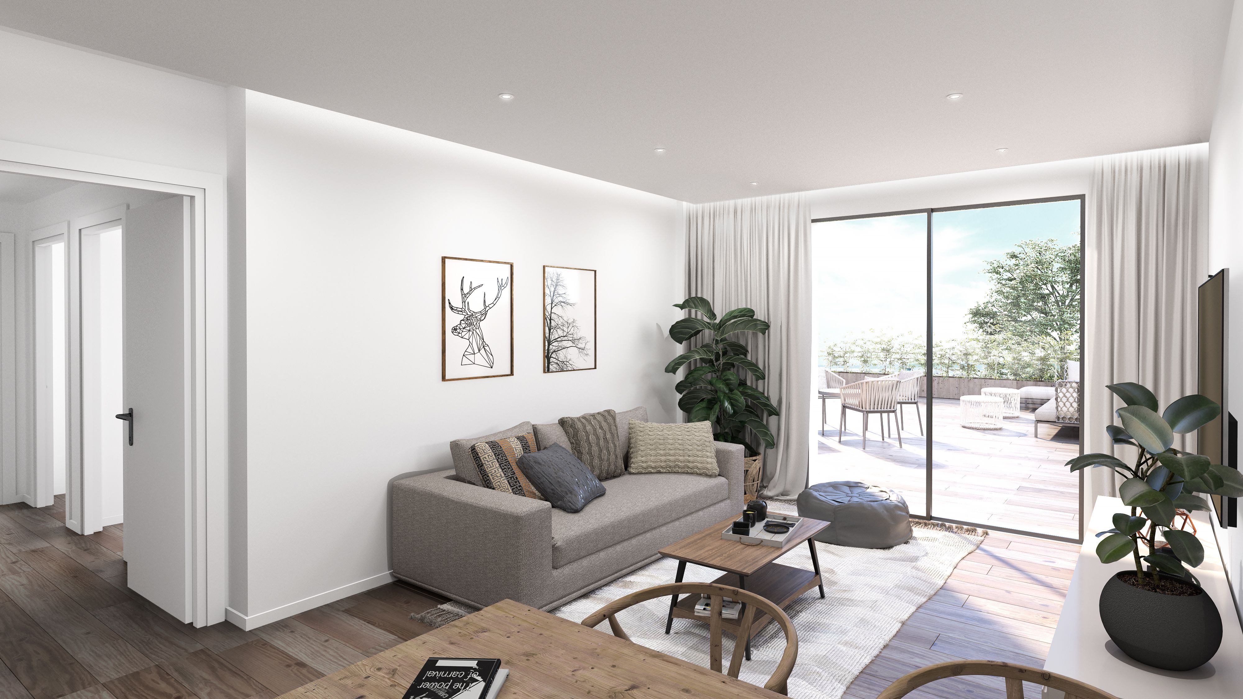 Sala d'estar de Planta baixa en venda en Santa Coloma de Gramenet amb Terrassa, Traster i Balcó