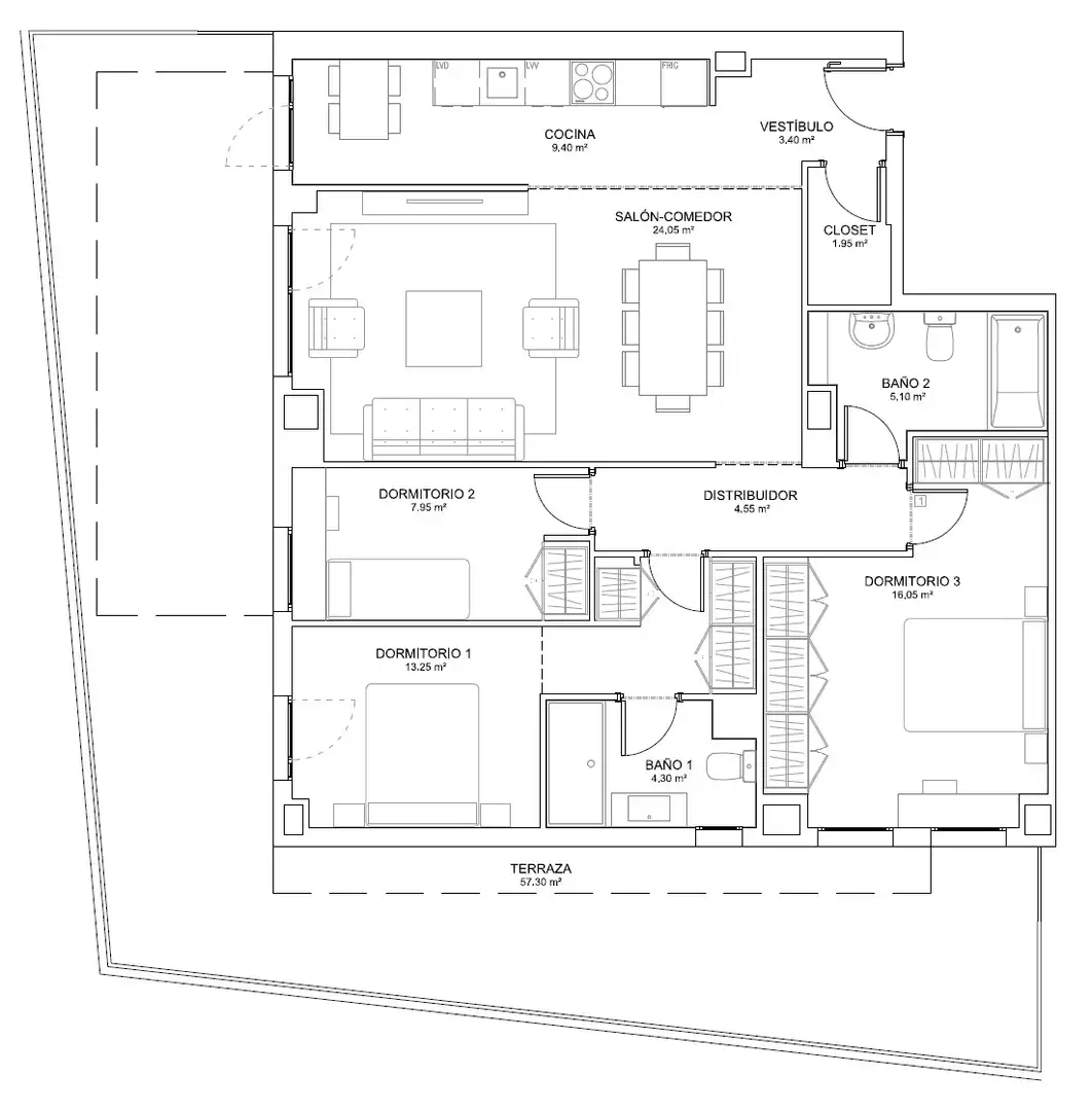 Piso de obra nueva en venta en Virgen de Loreto 20, imagen 3