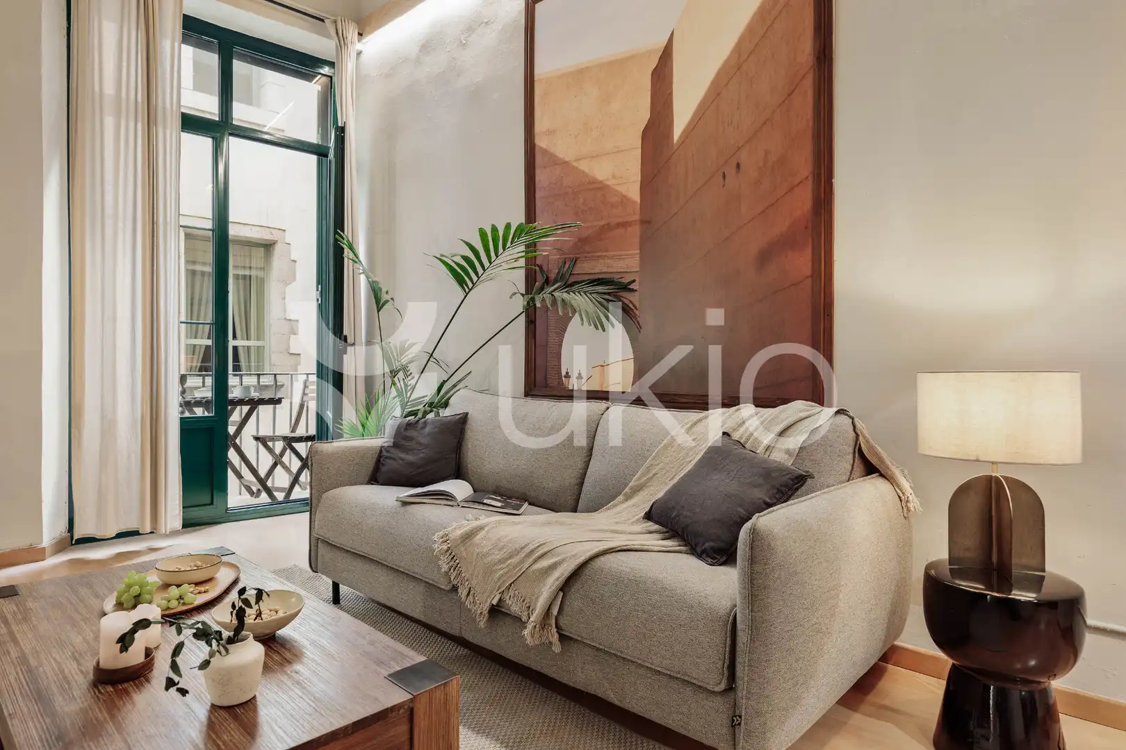 Sala de estar de Apartamento de alquiler en Barcelona con Aire acondicionado, Calefacción y Amueblado