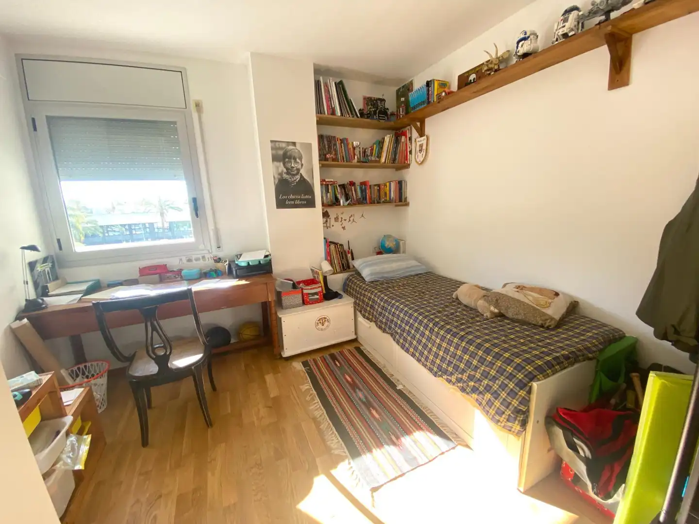 Schlafzimmer von Wohnung zur Miete in Barcelona mit Heizung, Parkett und Möbliert