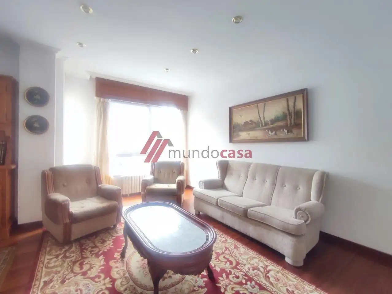 Wohnzimmer von Wohnung zur Miete in Ferrol mit Heizung, Parkett und Terrasse